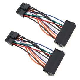 EMSea Pack of 2 24 Pin to 14 Pin Power Supply Cable Replacement Compatible with Lenovo M92P M93P M73 M83 M79 H530 Compatible with ThinkServer TS140/TS440 Plastic