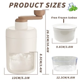 dellyy Ice Crusher Manuell, Tragbare Eiscrusher und Shaved Ice Maschine, Manueller Ice Shaver für Slushies