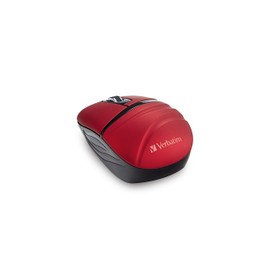 Verbatim 2.4G Wireless Mini Travel Optical Mouse with Nano Receiver for Mac and PC - Red