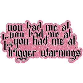 Set 3PCS 3 Inches - You Had Me at Trigger Warnings Sticker Dark Romance Bookish Book Lover 3" Waterproof Vinyl Decal for Water Bottles Tumbler Laptop Hard Hat Car Kindle - Gift for Girl Boy Women Men