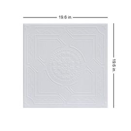 A La Maison Ceilings R30 Kensington Gardens Foam Glue-up Ceiling Tile (259.2 sq. ft./Case) Pack of 96, Ultra Pure White - Satin (Behr)