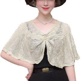 Knit Sun-proof Shawl Wrap for Women Girls Lace Cover Up for Evening Party Dress Wedding Bridal Shawls Knitted Loose Top