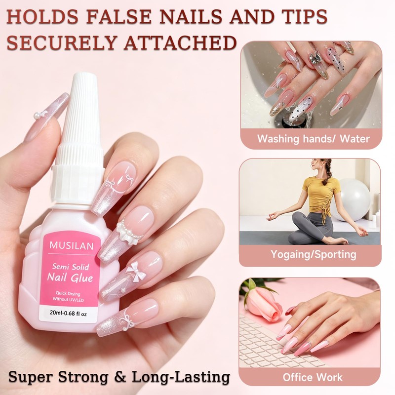 Nail Glue and Glue Remover Kit for Press On Acrylic