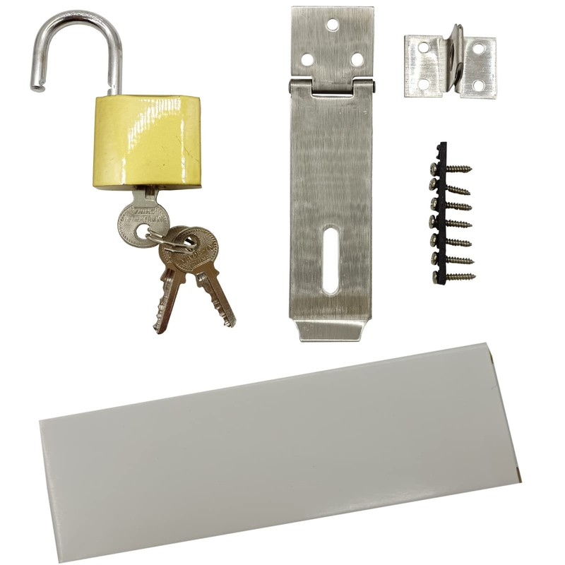 Arlai 4" Stainless Steel Latch Lock Padlock hasp Set, with
