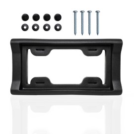 Vaygway License Plate Bumper Guard- Black Universal Rubber License Plate Mount Protector, 2.3" Thick- Protects Bumper from Scratches and Dents, Universal Fit for Car, Van- Screws Included (1 Pack)