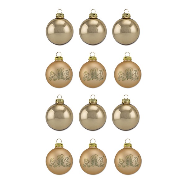 Thüringer Glas Design Glass Bauble Assortment, 12 Baubles in 4