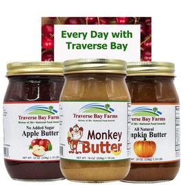 Traverse Bay Farms Fruit Jams and Butters (Combo Kit, 3 Jars of Butters and Recipe Book)
