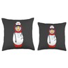 Cute Matryoshka Russian Nesting Doll Nurse With Stethoscope Throw Pillow