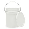 5-Gallon White Bucket Pail Container with Lid | Metal Handles