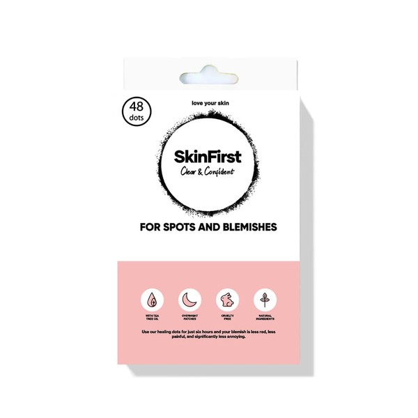 SkinFirst Clear & Confident Acne Spot Treatment Patches, 48 Patches,