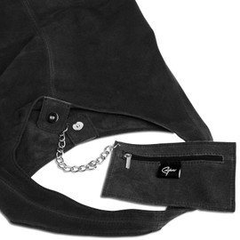 Caspar TL767 Large Leather Women’s Shopper Bag - Black -