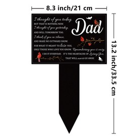 BUoonyer Stake Graves Cemetery Decorations - Dad Metal Memorial Grave Markers, Father Garden Graveyard Sympathy Plaque, Cardinal Birds Remembrance Graveside Burial Decor Sign for Outdoor Outside Yard