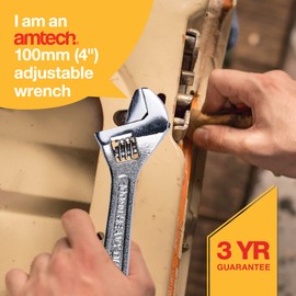 Amtech C1700 100mm (4") Adjustable Wrench with 15mm (1/2") jaw Opening