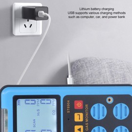 Monitor de Gas, Detector LEL de CO H2S O2 4 en 1 de Alta Sensibilidad, Recarga USB, Alarma de Vibración de Luz Sonora, Pantalla Retroiluminada, Amplia Aplicación