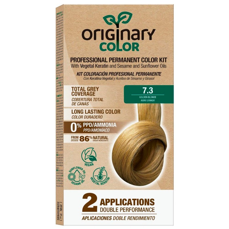 Originary Color - Professional Permanent Dye Kit Colour 7-3 Medium