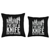 Knife Collector Knives Collecting Throw Pillow