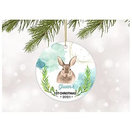 First Christmas 2021 Ornament With Name Baby Gwen New Baby Gift Decorations For The Home Rustic Home Decor Present New Mom & Dad Perfect for Baby Gifts 3" MDF Plastic