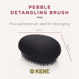 Kent PMB Black Pebble Scalp Massager Shampoo Brush, Travel Size Detangling Brush - Scalp Scrubber for Dandruff and Kids, Hair Brush for Detangler -Shower Hairbrush for Tangles