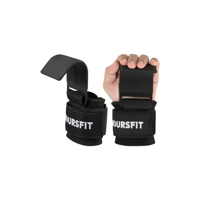 Weight Lifting Hooks (Pair), Heavy Duty Power Wrist Straps Hand