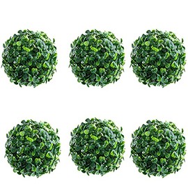 Framendino, 6 Pack 4 Inch Artificial Boxwood Topiary Plant Balls Decorative Faux Green Hanging Plant Ball for Home Decor Outdoor