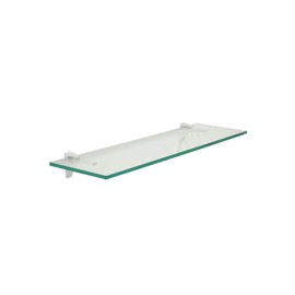 Clear Floating Glass Shelf 10" X 30" in Chrome