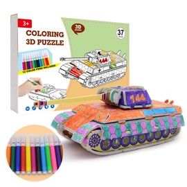 QUN FENG 3D Puzzle Set Art Coloring Painting 3D Puzzle Arts and Crafts for Kids Age 7 8 9 10 11 12. Fun Creative DIY Gift for Girls and Boy Doodle, Tank