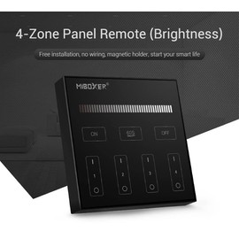 LIGHTEU®, Miboxer 4 Zone Remote Brightness Dimmable 2.4Ghz RF Remote Control, B1-B