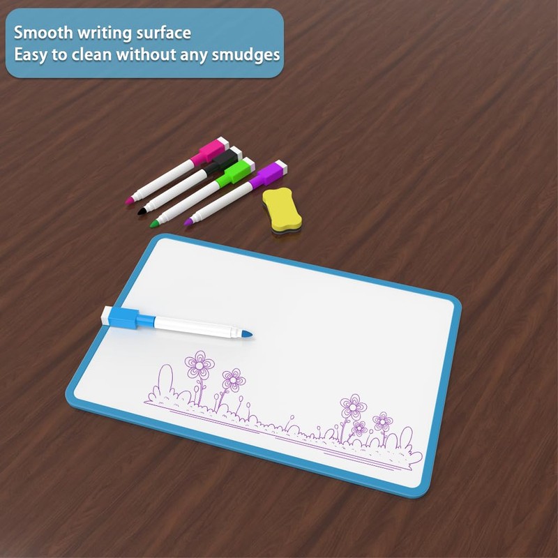 Small Dry Erase Whiteboard, Double Sides whiteboard with Lines, A4