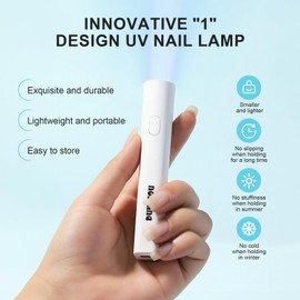 DUKASOU Handheld UV Light for Gel Nails, UV Nail Lamp for Gel Polish, Portable Mini LED Nail Lamp, Cordless Rechargeable USB Nail Dryer for Fast Curing Home DIY Manicure Nail Art