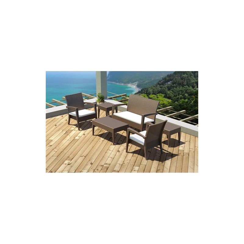 Compamia Miami Resin Patio Coffee Table in Brown
