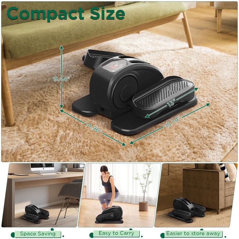 Under Desk Elliptical, Electric Seated Pedal Exerciser Quiet Compact Mini