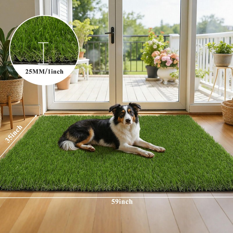 HEBE Artificial Grass Turf Rug 3'x5', Fake Grass Pee Pad
