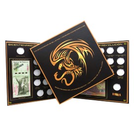 Album para Monedas DE 5 Pesos Billetes DE 100 Y 200 Independencia Y Revolucion Mexico Tribal NUMISMATICA