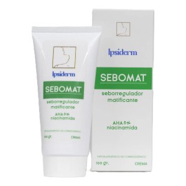 Ipsiderm Sebomat Crema AHA 5 %, Controla Brillo y Acné, Piel Mixta