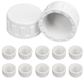 MCSDFN 12 PCS 1" PVC Pipe Cap Fittings End Female Thread Pipe Plug Adapter Water End Cap Connector Sprinkler Caps for Plumbing Applications, Pipes Repair & Modification