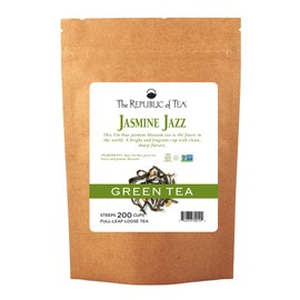 The Republic of Tea Jasmine Jazz Green Full-Leaf Loose Tea | 1 Pound Bulk Bag | Steeps 200 Cups