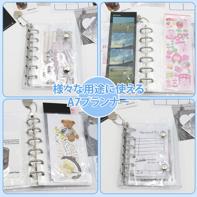 HOLEIMI Seal Notebook, Transparent, A7 Size, 20 Refills, 3 Layers,