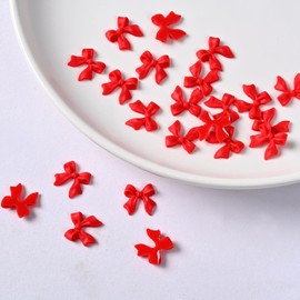 100Pcs Bow Nail Charms 3D Red Bow-Knot Nail Art Charms Cute Resin Bowknots Charms Valentinee Day Nail Art Supplies Kawaii Red Bow Nail Accessories for Women DIY Nail Art Decoration