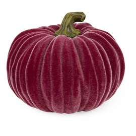 Boston International Calabaza de Terciopelo Decorativo de Mesa, Color Burdeos