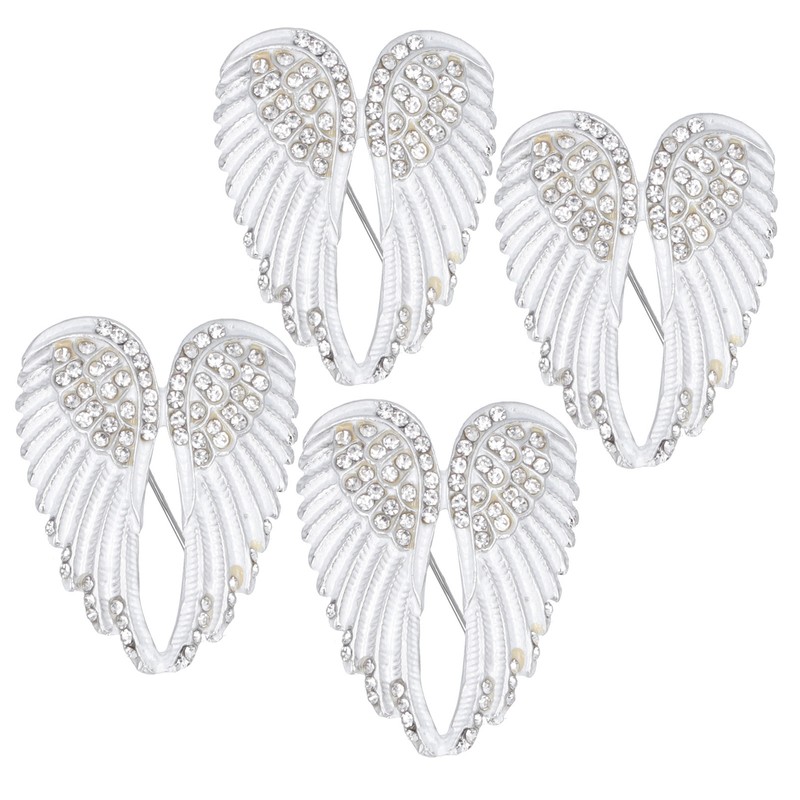 4Pcs Brooch Pin Diamond Angel Wing Pattern Cute Fashion Lapel