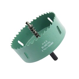 Bi-Metal Hole Saw Drill Bit, Wood, Plasterboard, Resin, Plastic, Plywood, Aluminum, Stainless Steel, Iron, Hole Drilling, Cutting Diameter 3.9 inches (100 mm), High Quality