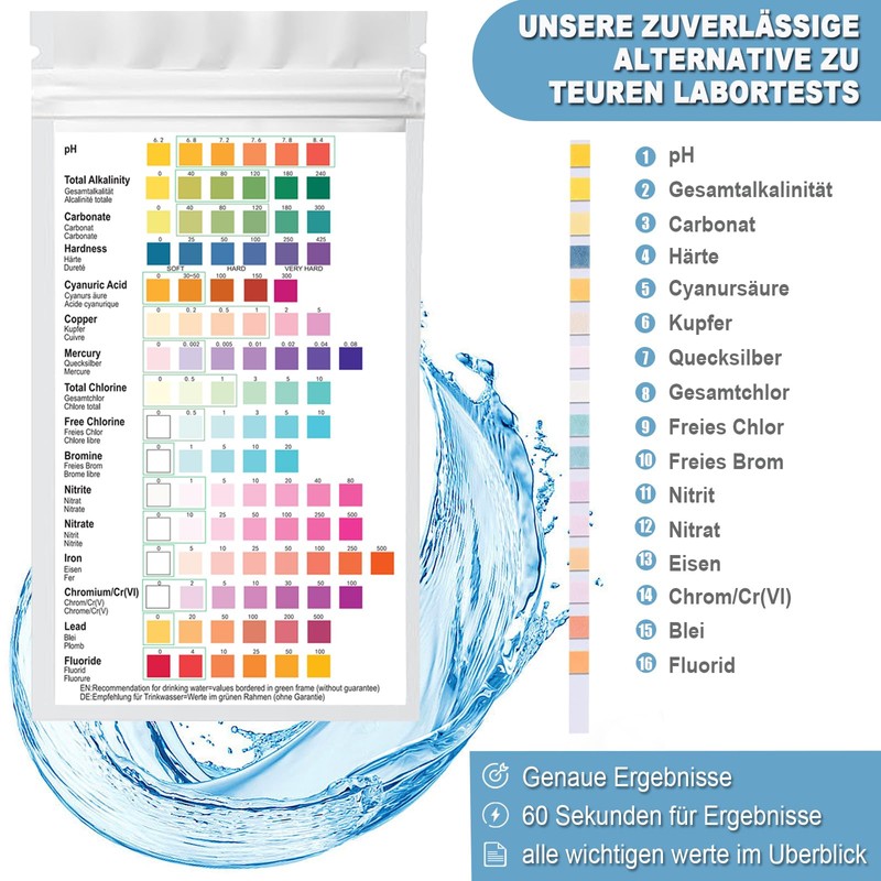 COZII Water Tester Drinking Water 30 x 16 in 1