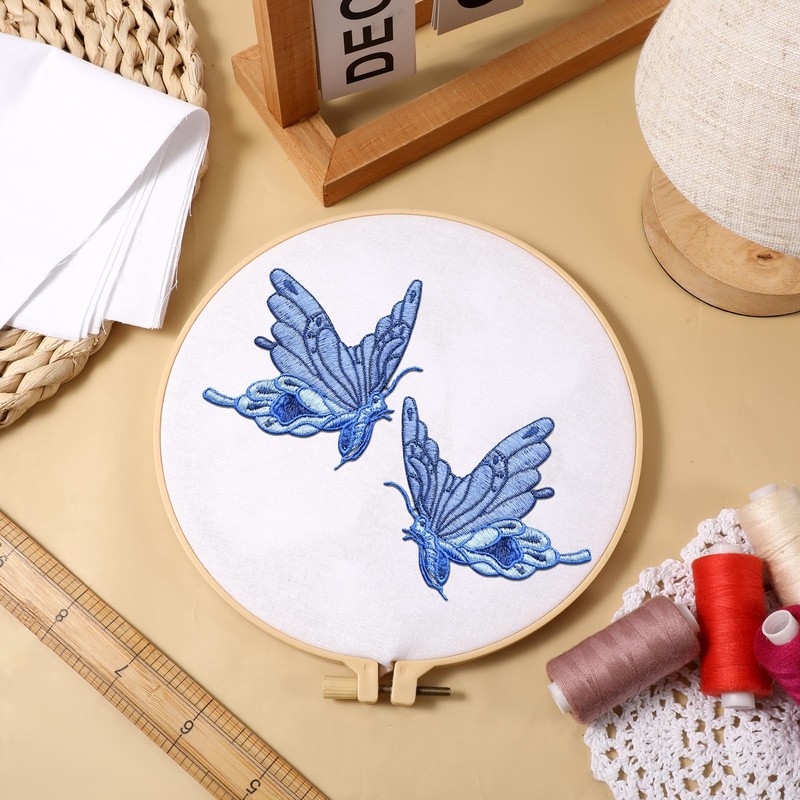 16 PCS Embroidery Cloth Pre-Cut Hand Embroidery Fabric 4 Sizes