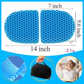 Small Foldable Seat Cushion 0.9-Inch Thick, Portable Cooling Mini Gel Seat Cushion for Pressure Relief, Light Seat Cushion for Travel, Honeycomb Gel Seat Cushion, Foldable for Easier Storage