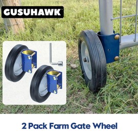 GUSUHAWK 2 Pack Farm Gate Wheel Replaces S16100600, Fence Wheel for Round Tube Gates 1-5/8" to 2" Diameter, Allows Easy Opening and Closing, Prevents Sagging