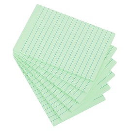 Vanpad Lined Sticky Notes 4X6 in Light Green Ruled Stickies Super Sticking Power Memo Pads Strong Adhesive, 6 Pads/Pack, 45 Sheets/pad