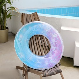 Float Ring for Adults and Children, For Playing in the Water, Glitter, With Handle, O-Shape, Swimming (70#)