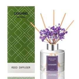 Fresh Lavender Reed Diffuser Set - 3.38 fl oz (100ml) Essential Oil with 6 Reed Sticks | Home & Bathroom Decor
