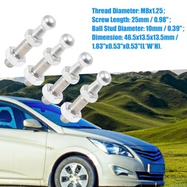 A ABSOPRO Gas Strut Ball Stud 10mm M8x25mm Silver Tone for Gas Struts Shocks