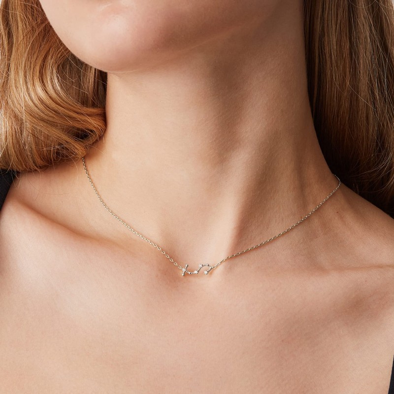 PAVOI 14K Yellow Gold Plated Astrology Constellation Horoscope Zodiac Necklace